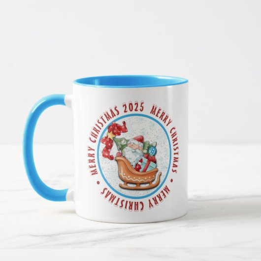 Prettig kerstfeest Sinterklaas met zijn slee Mok (Links)