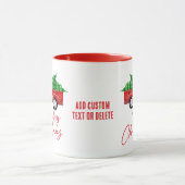 Prettig kerstfeest Sinterklaas Oude rode vrachtwag Mok (Midden)