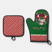 Prettig kerstfeest Sinterklaas Ovenwant & Pannenlap Set (Voorkant)