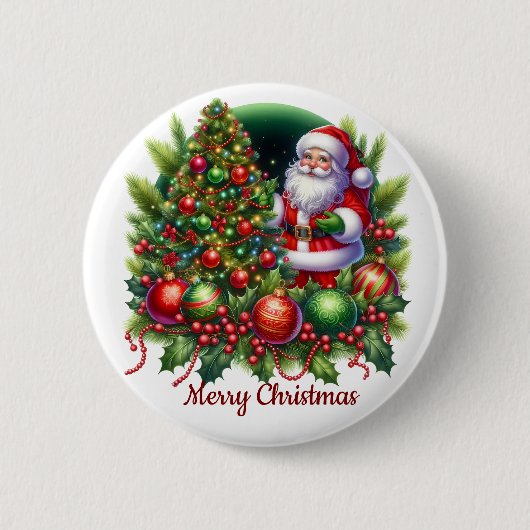 Prettig kerstfeest Sinterklaas Ronde Button 5,7 Cm (Voorkant)