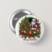 Prettig kerstfeest Sinterklaas Ronde Button 5,7 Cm (Voorkant /achterkant)