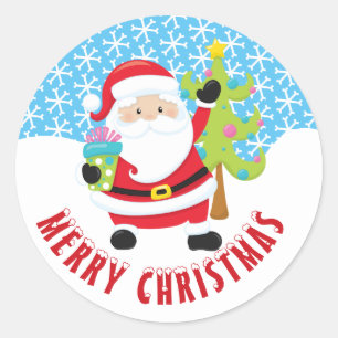 Prettig kerstfeest Sinterklaas Ronde Sticker
