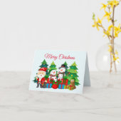 Prettig kerstfeest Sinterklaas, Sneeuwmannen en Ca Kaart (Gele Bloem)