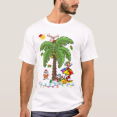 Prettig kerstfeest Sinterklaas strandfeest T-shirt (Voorkant)