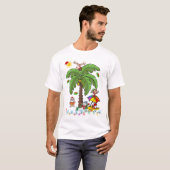 Prettig kerstfeest Sinterklaas strandfeest T-shirt (Voorkant volledig)