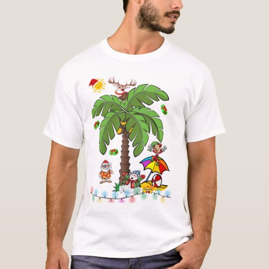 Prettig kerstfeest Sinterklaas strandfeest T-shirt (Voorkant)