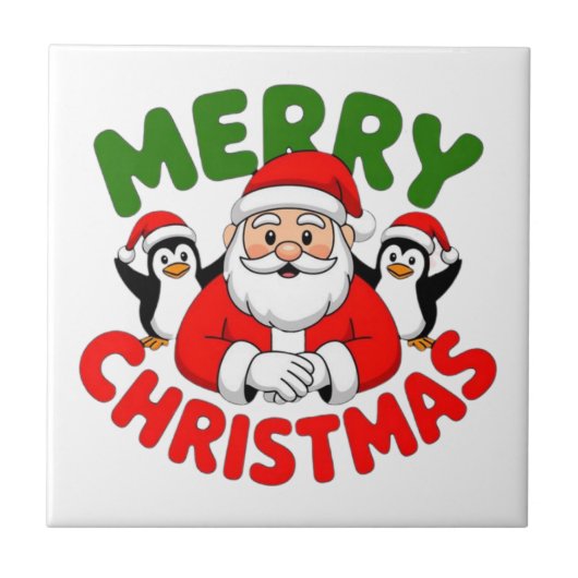 Prettig kerstfeest Sinterklaas Tegeltje (Voorkant)