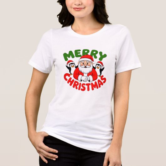 Prettig kerstfeest Sinterklaas Tri-Blend Shirt (Voorkant)