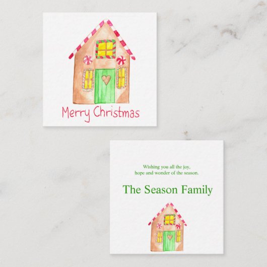 Prettig kerstfeest Sinterklaashuisje Informatiekaartje (Voorkant / Achterkant)