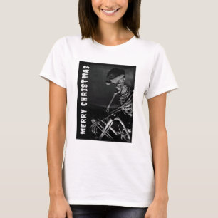 Prettig kerstfeest. Skelet met kerstmuts T-shirt