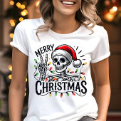 Prettig kerstfeest Skelet Vredesteken Tri-Blend Shirt
