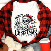 Prettig kerstfeest Skelet Vredesteken Tri-Blend Shirt