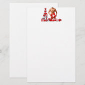Prettig kerstfeest SlipperyJoe rood wit zilver ges Briefpapier (Voorkant / Achterkant)