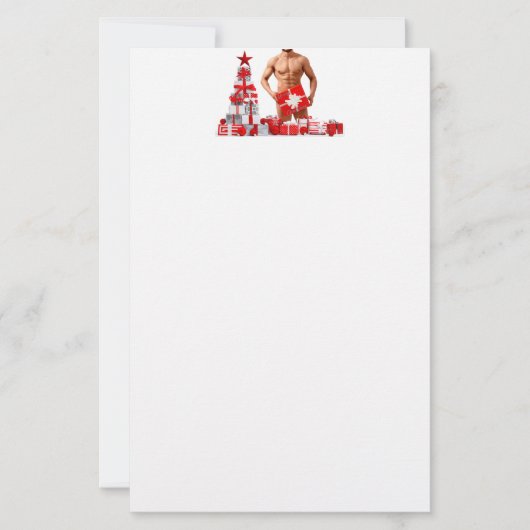 Prettig kerstfeest SlipperyJoe rood wit zilver ges Briefpapier (Voorkant)