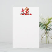 Prettig kerstfeest SlipperyJoe rood wit zilver ges Briefpapier (Staand voorkant)
