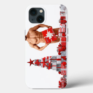 Prettig kerstfeest SlipperyJoe rood wit zilver ges Case-Mate iPhone Case