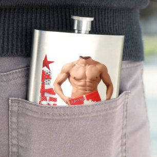 Prettig kerstfeest SlipperyJoe rood wit zilver ges Flacon
