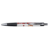 Prettig kerstfeest SlipperyJoe rood wit zilver ges Pen (Achterkant)