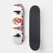 Prettig kerstfeest SlipperyJoe rood wit zilver ges Persoonlijk Skateboard (Voorkant)