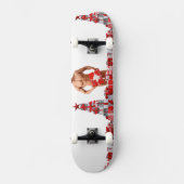 Prettig kerstfeest SlipperyJoe rood wit zilver ges Persoonlijk Skateboard (Voorkant)