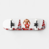 Prettig kerstfeest SlipperyJoe rood wit zilver ges Persoonlijk Skateboard (Horizontaal)