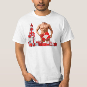 Prettig kerstfeest SlipperyJoe rood wit zilver ges T-shirt