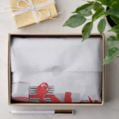Prettig kerstfeest SlipperyJoe rood wit zilver ges Tissuepapier (Geschenk)