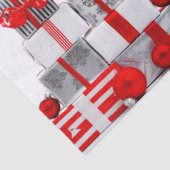Prettig kerstfeest SlipperyJoe rood wit zilver ges Tissuepapier (Detail)