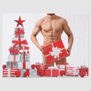 Prettig kerstfeest SlipperyJoe rood wit zilver ges Tissuepapier