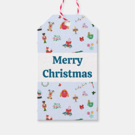 Prettig kerstfeest smaaklabel met leuke details cadeaulabel