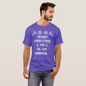 Prettig kerstfeest smerig dier vintage t-shirt (Voorkant volledig)