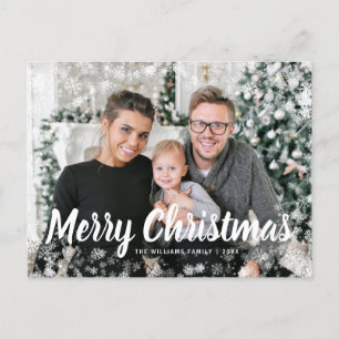 Prettig kerstfeest sneeuw ansichtkaart briefkaart
