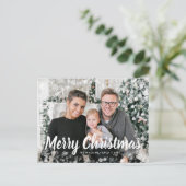 Prettig kerstfeest sneeuw ansichtkaart briefkaart (Staand voorkant)