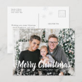 Prettig kerstfeest sneeuw ansichtkaart briefkaart (Voorkant / Achterkant)