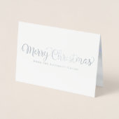 Prettig Kerstfeest Sneeuw Bedrijfs Kerst Zilver Folie Kaarten (Voorkant)