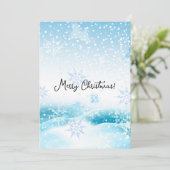 Prettig kerstfeest, sneeuw feestdagenkaart (Staand voorkant)