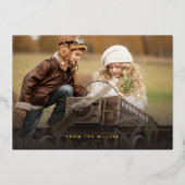 Prettig Kerstfeest Sneeuw Folie Feestdagenkaart (Voorkant)