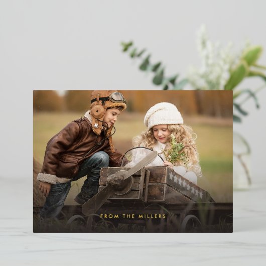 Prettig Kerstfeest Sneeuw Folie Feestdagenkaart (Staand Voorkant)