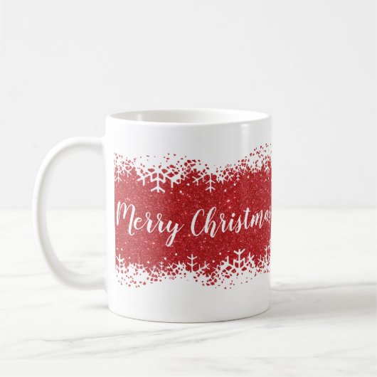 Prettig kerstfeest sneeuw koffiemok (Links)