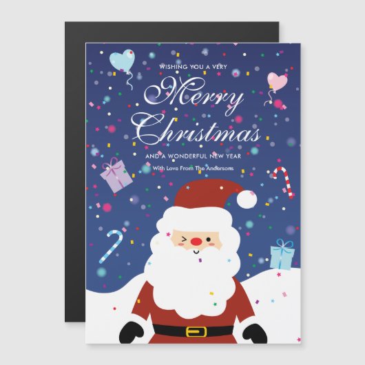 Prettig kerstfeest Sneeuw Mooie Kerstman Kerstkaar (Voorkant / Achterkant)