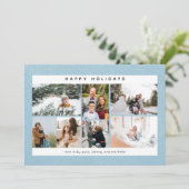 Prettig Kerstfeest Sneeuw & Multi Foto Kaart (Staand voorkant)