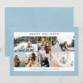 Prettig Kerstfeest Sneeuw & Multi Foto Kaart (Voorkant / Achterkant)