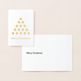Prettig kerstfeest sneeuw Sterren Boom Vakantie Folie Kaarten