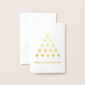 Prettig kerstfeest sneeuw Sterren Boom Vakantie Folie Kaarten (Met envelop)