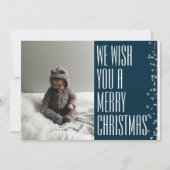 Prettig kerstfeest Sneeuwblauw Foto  Kerstkaart (Voorkant)