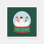 Prettig kerstfeest Sneeuwbol Sneeuwmannen Servet (Voorkant)