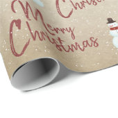 Prettig kerstfeest Sneeuwman Cadeaupapier (Rol Hoek)