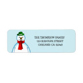 Prettig kerstfeest sneeuwman etiket (Voorkant)