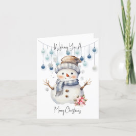 Prettig kerstfeest sneeuwman feestdagen kaart