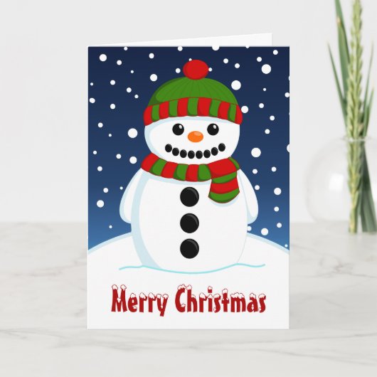 Prettig kerstfeest sneeuwman feestdagen kaart (Voorkant)